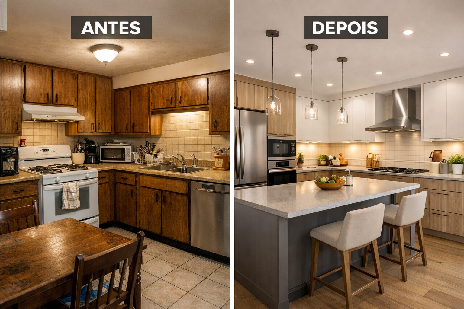 Cozinha moderna planejada, destacando investimento inteligente