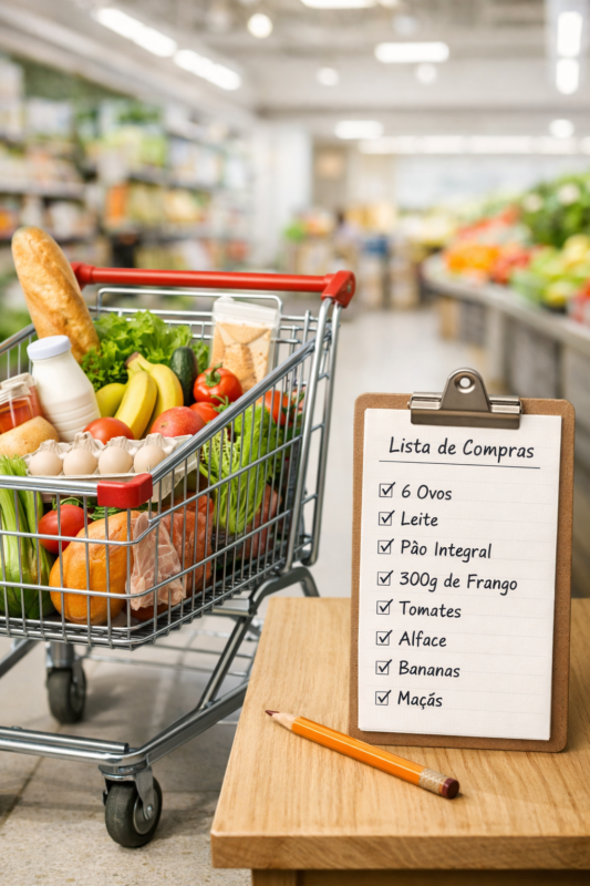 compras em quantidade correta de alimentos para evitar desperdício na cozinha