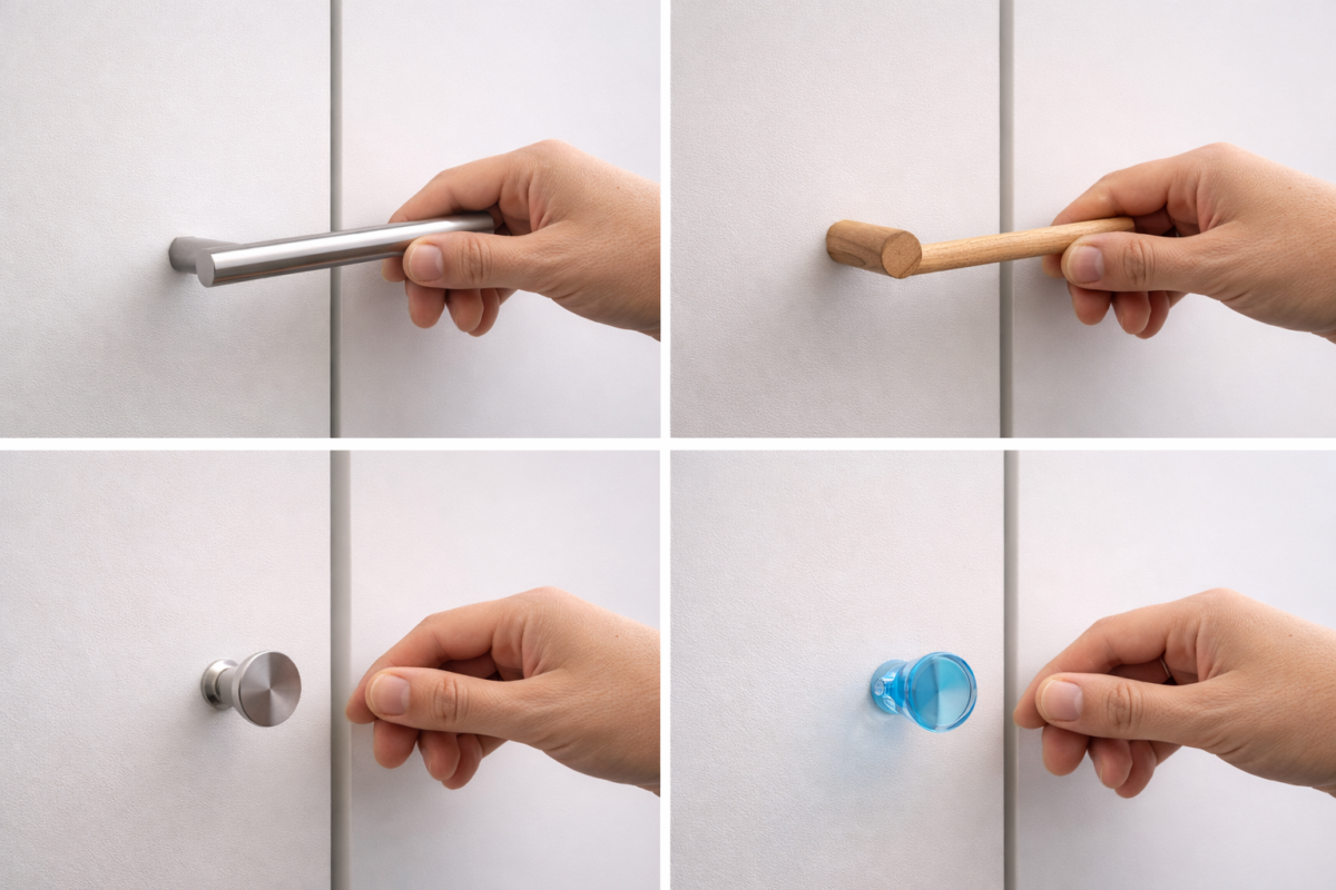 puxadores de armario de cozinha em metal madeira e acrilico para renovacao simples e barata