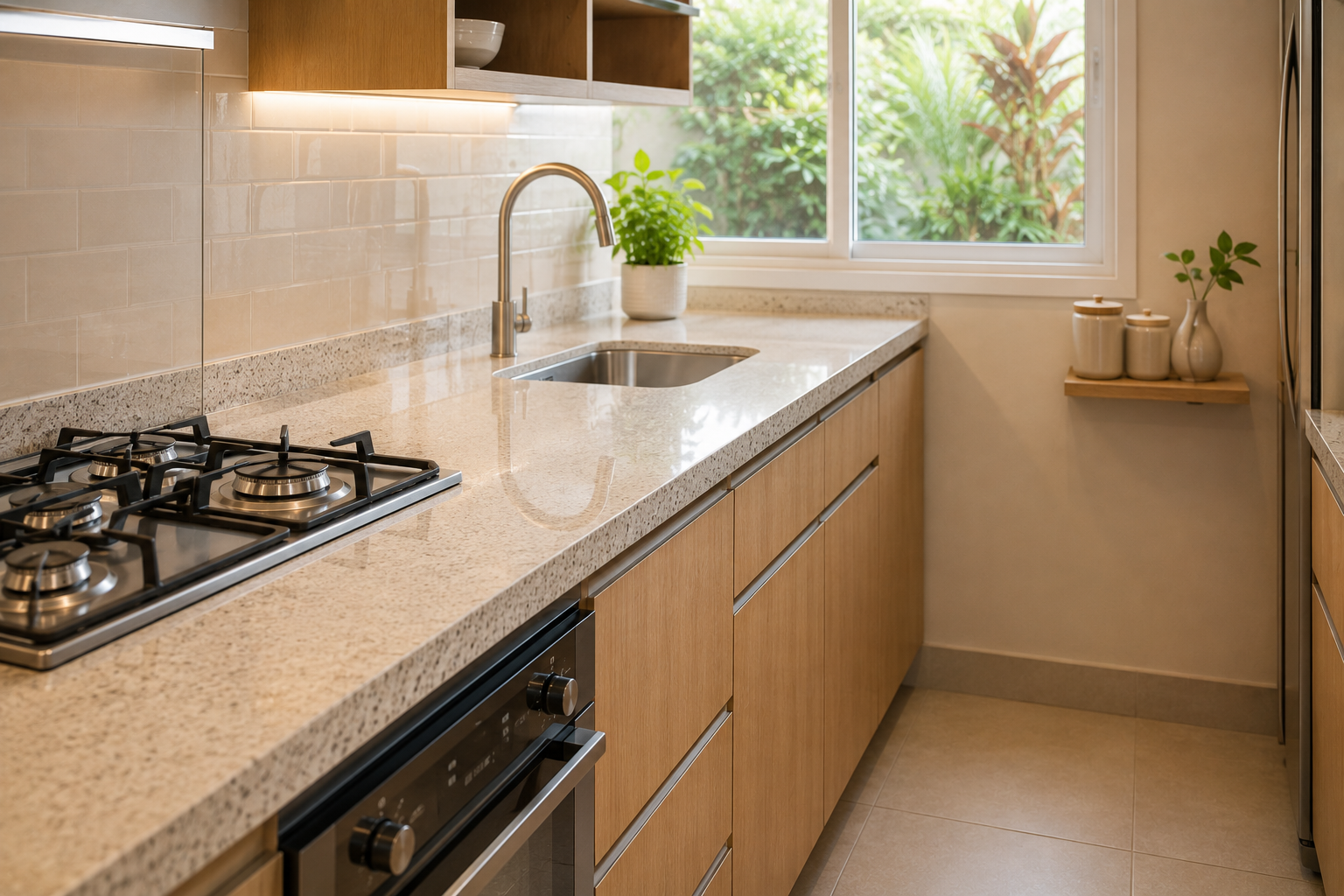 altura padrão de bancada de cozinha em cozinha planejada