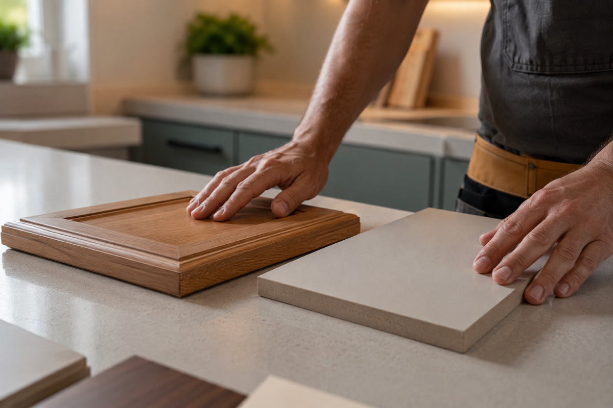 comparação de amostras de MDF e madeira maciça para cozinha planejada, Cozinha Planejada em MDF ou Madeira Maciça?