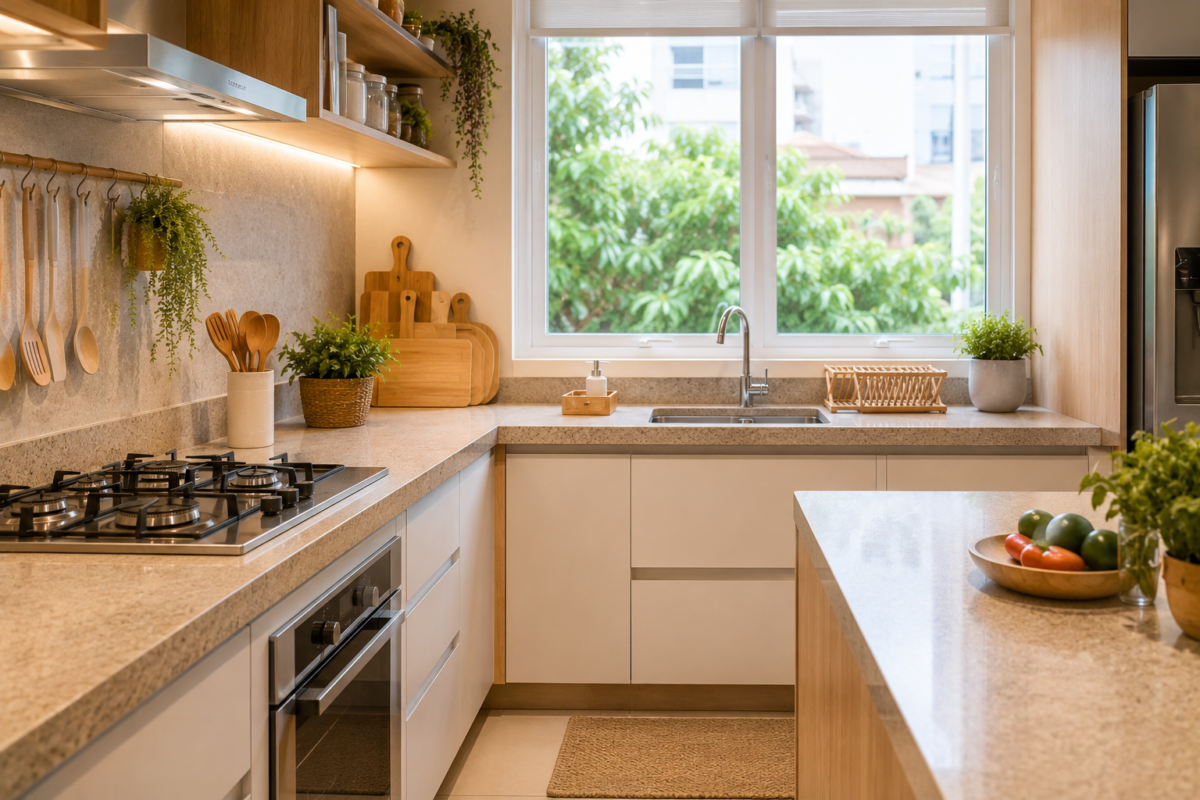  cozinha planejada com altura de bancada ideal